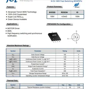 Fet东沅 FKBA15810C 100V N沟道MOSFET 封装PRPAK5x6