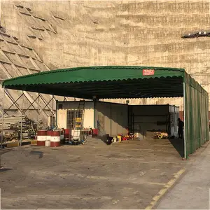 海珠仓库移动雨棚户外帐篷伸缩雨蓬烧烤大排档雨蓬电动遮阳棚定做