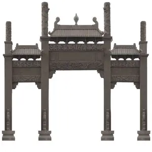 花岗岩石雕大门 寺庙山门定制 大型石材门 支持来图制作