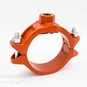 建支红色沟槽弯头 消防卡箍球墨铸铁管件 喷淋管件 DN80 厂家批发