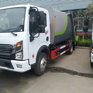 7方东风多利卡压缩式垃圾车 环卫后挂桶垃圾压缩车 垃圾收集处理车