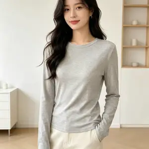 纯棉保暖舒适克拉芙琳打底衫 百搭显腰女装库存尾货走份批发