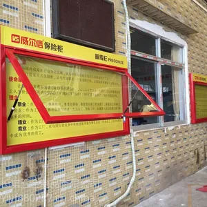 挂式304不锈钢宣传栏磁吸底板液压式挂墙开启式宣传栏公布橱窗企业广告栏