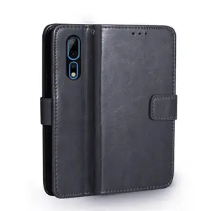 批发适用ZTE Axon 10Pro疯马纹翻盖手机皮套插卡翻盖手机套亚马逊***多功能手机套代发