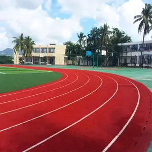 复合型塑胶跑道面层材料批发 13mm塑胶跑道复合型面层颗粒工程承接