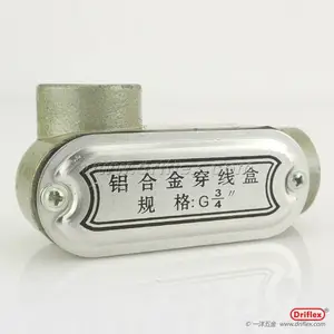 一洋五金供应铝合金长方形穿线盒配铜镀镍电缆接头G3/8”-G4”
