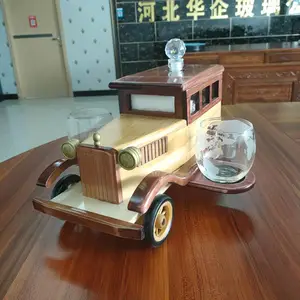 河间华企手工艺酒瓶老爷车造型醒酒器高硼硅玻璃酒瓶高档醒酒器1000ml