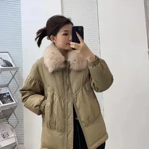 米珂兰皮羽绒品牌折扣女装 广州便宜羽绒服清仓 中大淑女装货源