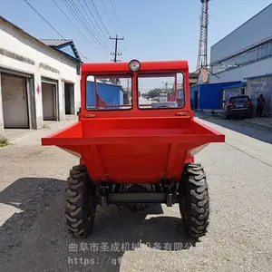 圣成一吨工程自卸翻斗车 带雨棚工地四轮车 小型柴油蹦蹦车