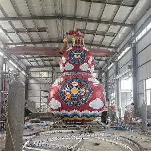 大型不锈钢葫芦雕塑 户外城市广场仿真彩绘葫芦福禄寿摆件