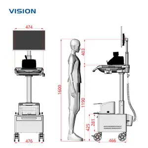 床旁结算车|VISION|24039| 带打印机显示器移动查房车 移动设备推车