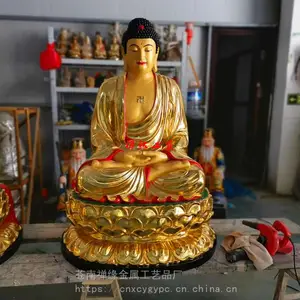 厂家供应释迦摩尼佛像 阿难迦叶玻璃钢佛像定制