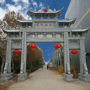 仿古建筑青石雕刻景区公园三门石牌坊 石牌楼厂地供应
