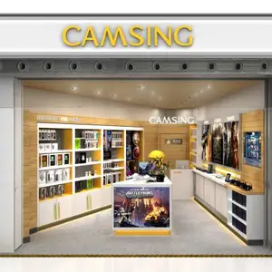 时尚潮流明亮电子产品展示柜设计定制 南京展柜厂展示柜制作