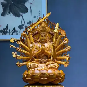 香樟准提菩萨工艺品佛像木雕寺庙摆件***根雕定制