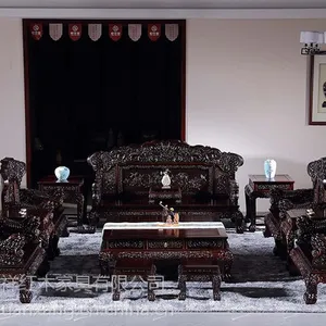 老挝大红酸枝沙发居然如此霸气,喜欢红木家具的朋友们抓紧了!