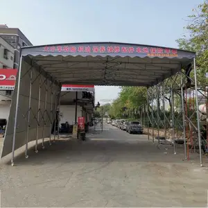 推拉雨棚图片及价格仓库移动雨棚大型推拉雨蓬户外遮阳棚帐篷停车棚