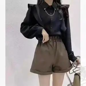 杭州四季青女装时尚气质蝴蝶结白色雪纺衬衫女连衣裙