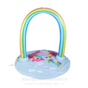 跨境新款充气拱门喷水垫儿童戏水投篮喷水垫户外 草坪玩具