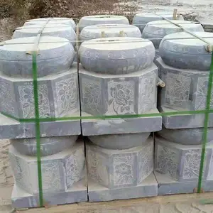 青石柱础石产地,青石柱基石定制,青石柱墩,青石柱顶石雕刻