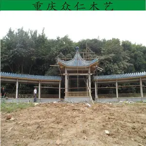 邻水菠萝格古建长廊 小青瓦屋面长廊 传统木结构长廊 众仁 木艺