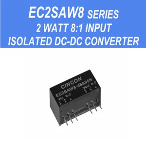 SIP-8封装电源模块2W系列EC2SAW8-48S05N EC2SAW8-48S12N EC2SAW8-48S15N