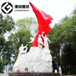花岗岩抗战人物石雕像爱国英雄群雕