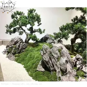 庭院英石假山系列-英德石景观石草坪点缀-韶关英德石大量货源