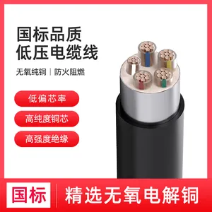 仁达电缆 国标电线 铜芯低压电力电缆 YJV22 0.6/1KV 4*95+1*50mm² 黑色