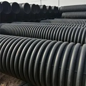 地埋大口径排水管 400HDPE排污管 黑色双壁波纹排污管厂家供应