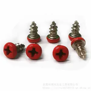 深圳红色圆头自攻喷漆螺丝 外观件配色装饰螺丝
