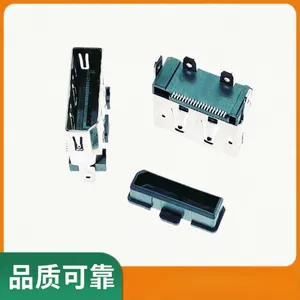 DisplayPort 20p 母座 立贴 四脚插板SMT 黑胶 加后塞 大DP母头