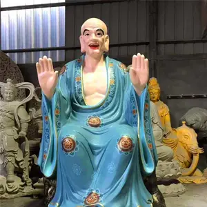正圆zy7006玻璃钢十八罗汉,彩绘树脂五百尊者佛像