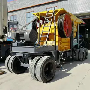玄武岩粉碎机车载式 铁矿石页岩鄂破细碎机 中小型石灰岩破碎设备