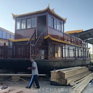 殿宝木船设计定制画舫餐饮船大型仿古电动船景区观光游船