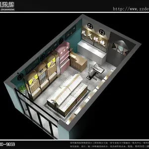 木纹钢木眼镜展柜款式,眼镜店装修风格