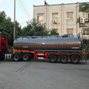 销售盐酸腐蚀品挂车/钢衬塑滚塑半挂槽罐车