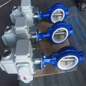 D971F46-16Q电动中线软密封衬氟塑料对夹式蝶阀