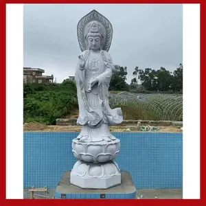 石雕观音佛像加工 观世音菩萨雕塑图片 骏恒石业