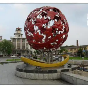 空心球雕塑生产厂家 金属空心球雕塑厂家 花园小品