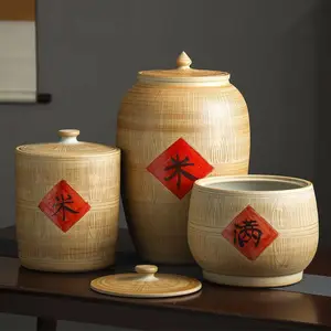 陶瓷加厚米缸油面粉罐10斤20/40/50家用腌菜肉防潮密封米桶