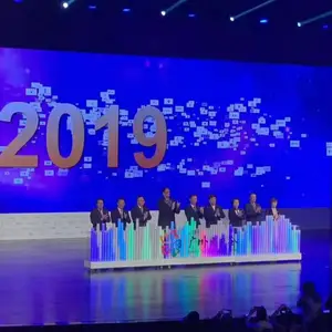 创意新颖开业启动仪式舞台设备灯箱启动台定制