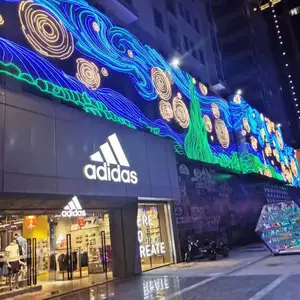 广州墙体LED景观灯画设计案例 LED灯饰画厂家铭星专业定制夜空景观照明