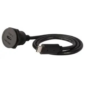 lshitech龙仕 type-c母座快充防水延长线 M22.5面板开孔