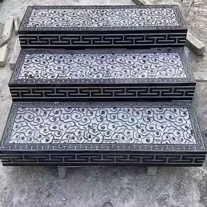 庭院仿古青石梅兰竹菊台阶石批发 乡村别墅做旧大理石花岗岩平安喜乐踏步石供应