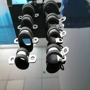 不锈钢U型包橡胶条管夹 铁镀锌金属骑马卡24mm马鞍卡子规格表