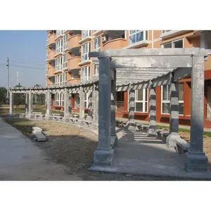 寺庙祠堂青石走廊制造厂 石材雕刻景观走廊 园林文化走廊石雕定制