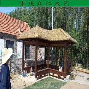 自贡户外传统木结构亭子 公园现代双檐凉亭 樟子松仿古亭子施工安装 众仁木艺