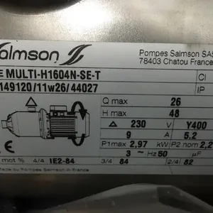 供应法国Salmson离心电机泵MULTI-H 203SE-T/6/C