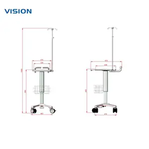 带伸缩挂杆储物网篮输液泵推车 VISION HR|护理专用 支持OEM/ODM定制
